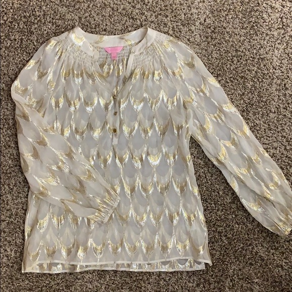 Lilly Pulitzer Tops - Lilly Pulitzer Elsa shimmer silk top Lilly Pulitzer Tops - Lilly Pulitzer Elsa shimmer silk top